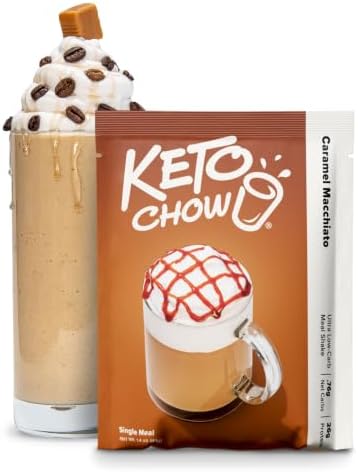 Keto Chow Caramel Macchiato Meal Replacement Shake Powder, 1 Meal