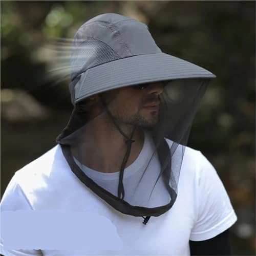 Sombrero mosquitera con cordón a prueba de viento ajustable 3
