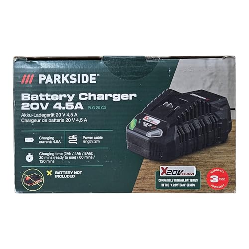 PARKSIDE Charger PLG 20 C3 120 Watt 4.5 A - 30 min charging time X 20 V Team