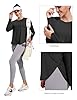 PINSPARK Women's Gym Tops Long Sleeve Top UPF 50+ UV Sun Protection T-Shirt Crew Neck Workout Shirt Thumb Hole Tee Side Slits Outdoor Yoga Tshirt Black S #4