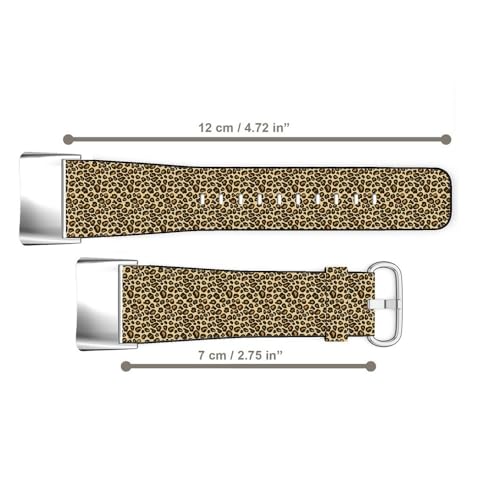Bracelet de montre Fitbit Charge 6 et 5 en cuir imprimé léopard - 3