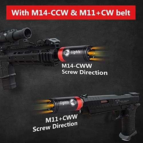 Zlangsports Tracer Unit Lighter Glow In Dark For 14Mm Ccw/10Mm Cw Thread M14 Ccw Thread To M11 Cw Thread (Red) #TOP5