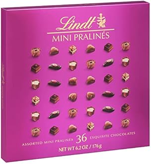Lindt Mini Pralines, Assorted Chocolate Pralines with Premium Filling, Christmas Candy, 36 Count, 6.2 oz Box