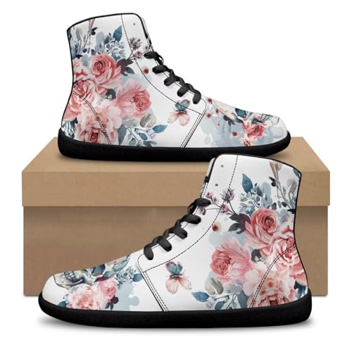 Jeiento Skull High Top Barefoot Running Shoes Breathable Sneaker for Men2