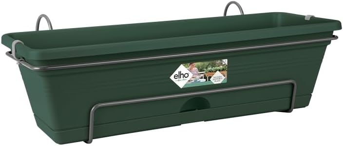 Elho Green Basics Trough Allin1 50 - Planter - Leaf Green - Outdoor & Balcony - L 47.3 x W 25.7 x H 16.7 cm