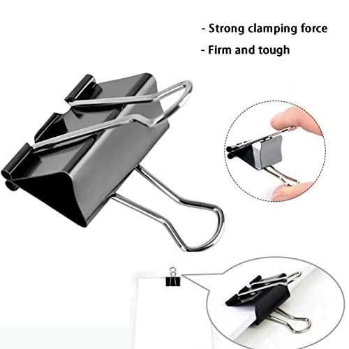 Extra Large Binder Clips 2.4 Inch (24 Pack), Upgrade Giant Binder Clips Big Paper Clips Clamps for Office and Home Supplies, Black image 5