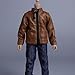 kowaku 1/12 Scale PU Leather Jacket, Miniature Clothing for 6 inch Male Action Figures Accessories, Brown