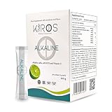 KIROS ALKALINE - Sali Minerali Alcalinizzanti per L'Equilibrio Acido-Base con Magnesio, Potassio, Calcio, FOS e Vitamina C, Integratore Rimineralizzante Senza Zucchero, 30 Bustine da 7g, Gusto Lime