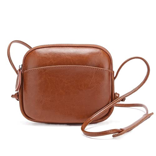 RICHRAIN Bolso cruzado para mujer de cuero vintage bolso de hombro causal bolso del teléfono móvil Cover