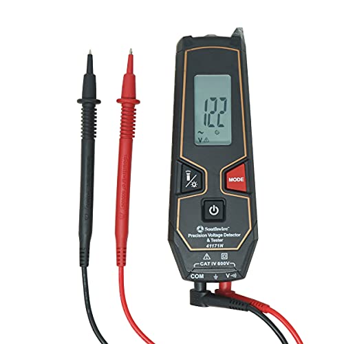 Image of Southwire Tester LCD 600VAC /VDC NCV - Auto Detects AC or DC Voltage - Built-In Worklight - Backlit Display - Non-Contact Voltage Detection