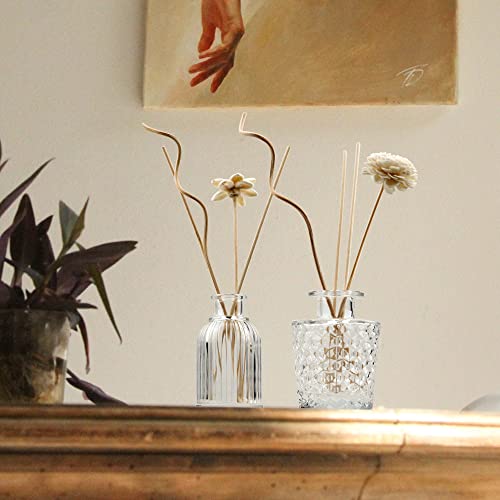 Mulgreat Reed Diffuser Set With Stick, Refillable Diffuser Bottles Set 2 Pack With Rattan Sticks And Sola Flowers & Reed Diffuser Sticks, Diy Diffuser Jars For Home Decor & Office Décor #TOP6