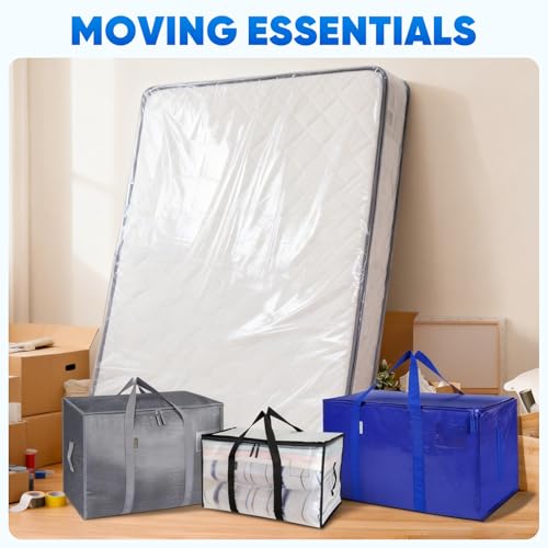 TICONN 2PK Plastic Mattress Bag for Moving Storage, Waterproof Mattress Protector Cover, Heavy-Duty Mattress Moving Supplies (1.5 mil, Full) by TICONN - Image 8