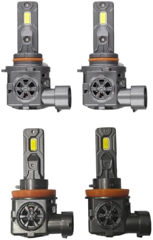 Termitor H11/H9 & 9005/HB3 Light Bulbs Combo, 110,000LM Brightness, 1:1 Mini Size 6500K Cool White IP68 Waterproof Automotive Replacement Combo 9005 H11 Fog Lights, Quick Installation, Pack of 4 - 3