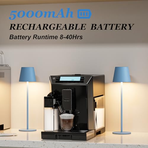 Image of Kakanuo Cordless Table Lamp Rechargeable Blue - KK 2 Pack 5000mAH Battery Operated Lamp for Dining Table, 3 Color Stepless Dimming Wireless Lamp for Counter, Outdoor Patio, Touch Control