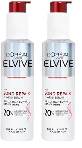 L'Oreal Paris Elvive Bond Repair Leave-in Serum, for Damaged Hair, for Deep Repair, Bonding Hair Care, 150ml (Pack of 2)
