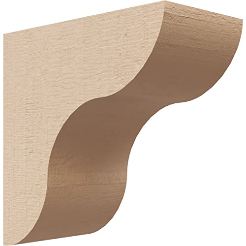 2"W x 4"D x 4"H Classic Carmel Rough Cedar Woodgrain TimberThane Corbel, Primed Tan