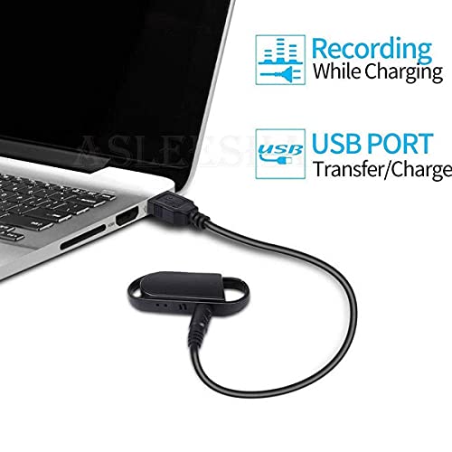 Image of Black Hidden Keychain Voice Recorder, Voice Activated Recorder with Triple Noise Reduction, Small Audio Recorder for Lecture, Interview, Meeting - Portable Sound Audio Professional with MP3 Player Listen (8GB USB Voice Recorder)