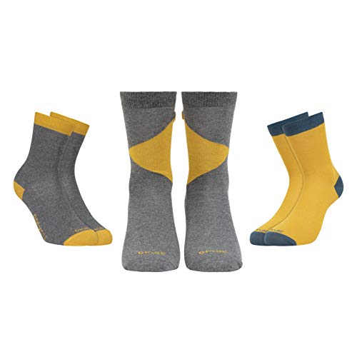 SOCKFIX COLORMETRICS 3 pares modelos Gris/Rombo/Mostaza PACK 3G3 38-40 OFERTA