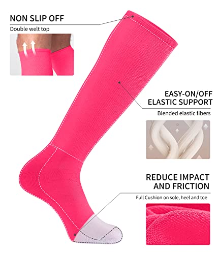 Celersport 2 Pack Baseball Soccer Softball Socks For Youth Kids Men Women Multi-Sport Tube Socks Rose Pink X-Small #TOP4