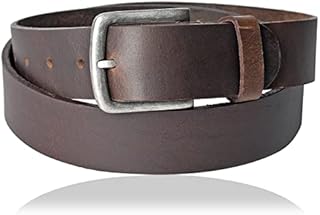Amazon Brand - Eono Leather Belts for Men - Mens Belt for Casual Dress with Metal Single Prong Buckle (130cm (waistline:33"-44")