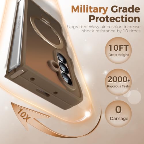 Image of Cute Wavy Magnetic Stand Case for Galaxy Z Fold 8 Ultra Fit for MagSafe