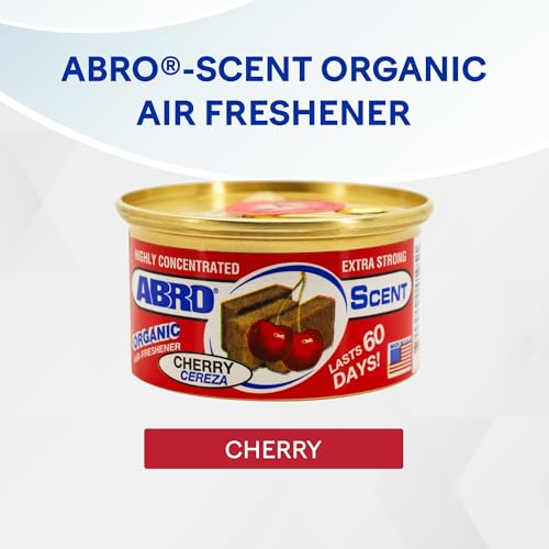 Image of ABRO Scent 3-Pack Organic Air Freshener Can, Cherry Scent, 3 Spill Proof Blocks per Can, Ideal for Car Scents, New Car Smell, Lasts Up to 60 Days, Use in Home, Bathroom, Car or Office