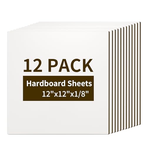 JUNENTER 12�p�b�N ���؃n�[�h�{�[�h�u�����N MDF �E�b�h�V�[�g �o���N �z���C�g 12�C���` x 12�C���`�A����1/8�C���` (3 mm) �J�X�^���R�[�X�^�[ �t�H�g�t���[���p�AXtool Glowforge 40 W �ؒf�@ DIY �v��