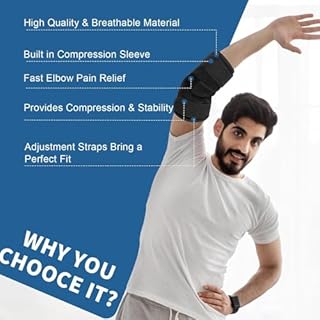 XFSRG Tutore Epicondilite Gomito Protezione Supporto Gomiti Fascia di Rinforzo Regolabile per Slogati Fitness Pallavolo Tennis Golf Braccia Sinistra e Destra Unisex(Nero)