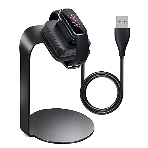 RickTech Charger Dock Compatible with Fitbit Luxe/Charge 5, Charger Stand Accessories for Luxe Smartwatch with 1M USB Cord, Charging Station for Fitbit Black