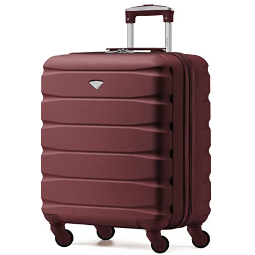 Flight Knight 56x45x25 EasyJet Cabin Bag Jet2 British Airways Suitcase - Lightweight Small Durable 4-Wheel Cabin Case Maximum Carry-On Size ABS Hard Shell 10kg Hand Luggage Bag- 56 x 45 x 25
