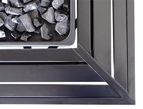 Endless Summer 30 Inch Square 30,000 Btu Lp Gas Outdoor Fire Pit Table With Steel Mantel, Slate Finish, Black Fire Glass, And Protective Cover, Black #TOP3