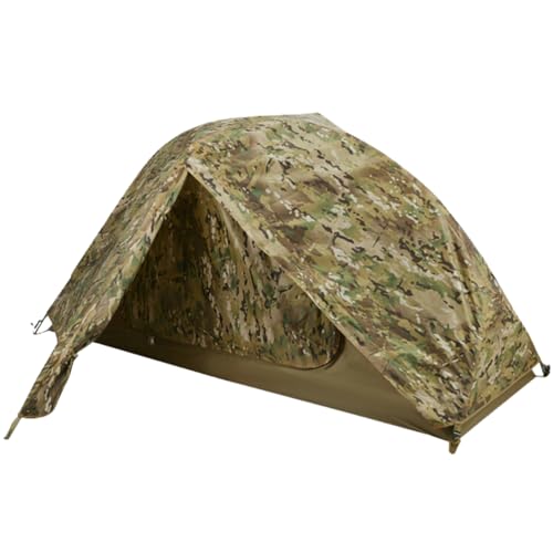 LUCHS マルチカム迷彩 ソロテント 一人用 キャンプツーリング TYPE-2i 4シーズン ダブルウォール ミリタリー アウトドア 軽量 簡単設営 自立式 前室あり 耐水圧6000mm コンバットテント ブッシュクラフト 狩猟