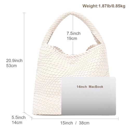 Image of MELOLILA Large Woven Tote Bag for Women Weave Purse Woven Leather Handbag