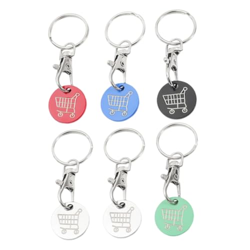 DIYEAH 6pezzi Portachiavi in Gettone Per Carrello Della Spesa Accessori Per Carrelli Della Spesa Portachiavi Decorativi Per Familiare