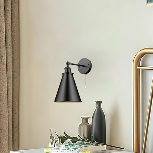 Lámpara de pared vintage para crear ambientes acogedores en tu salón negro