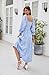 ABYOVRT Women Floral Embroidered Maxi Dress Long Puff Sleeve Square Neck Bohemian Flowy Dress with Pockets Summer Fall (Light Blue,L)