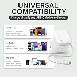 Nimble Wally Stretch 65W Retractable Wall Charger, 2ft USB-C Cable, White - Image 2