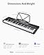 POGOLAB 61 Tasten Kompakt-Keyboard-Piano, digitales elektronisches Keyboard-Piano mit Notenständer, DC 9 V Adapter, Notenaufkleber, 255 Rhythmen und Klangfarben, 24 Demos, 3 Lehrmodi