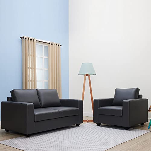 Image of Wakefit Sofa Set | 3 Year Warranty | Sofa 5 Seater, 5 Seater Sofa for Living Room, Wooden Sofa Set, Sofa Set 3+2 Seater - Napper(Jindal : Thundercloud)