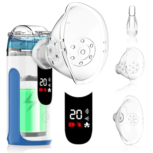 Nebulisateur Medical Portable Rechargeable - LIFOCI Aerosol Medical pour Adultes et Enfants, Inhalateur Electrique avec Contrôle Manuel Économiseur de Médicament, Batterie 1200mAh, 3 Modes (Bleu)