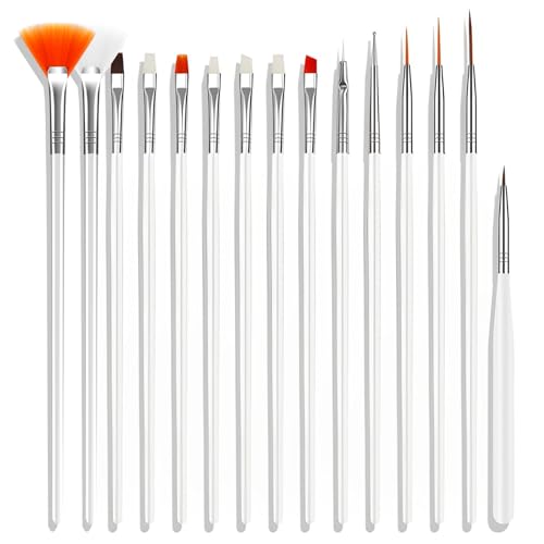 Nail Art Brushes Tools Set - 15 Pcs Nail Paint Brush Nail Design Brushes Painting Kit Dotting Tools for Nail Art Brushes for Gel Polish
