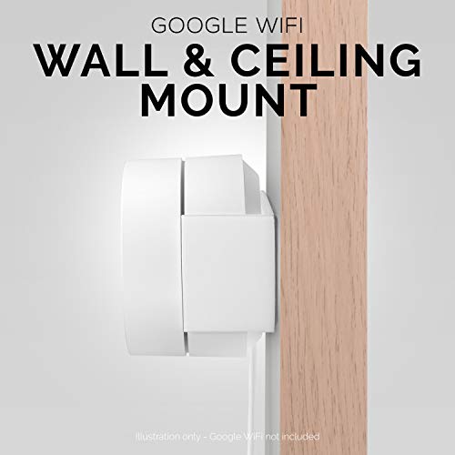 BRAINWAVZ Screwless Wall & Ceiling Mount for Google WiFi Home Mesh System Holder, No Tools Required, Easy to Install, No Mess, No Drilling, Strong VHB Adheasive Mount, White - Thumbnail 5