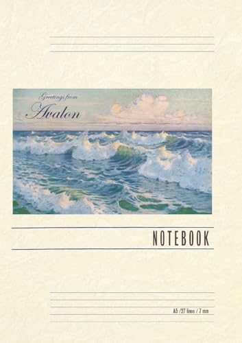 Vintage Lined Notebook Greetings from Avalon, New Jersey, Seascape