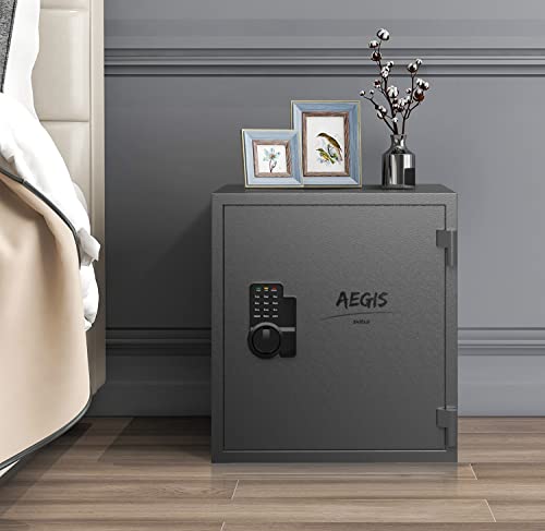 Aegis 1.6 Cub Fireproof Safe Box, Fire Safes With Digital Keypad Double Keys Shelves Home Security Safe For Hotel Office Dorm Money Cash Jewelry Gun Use Storage #TOP5