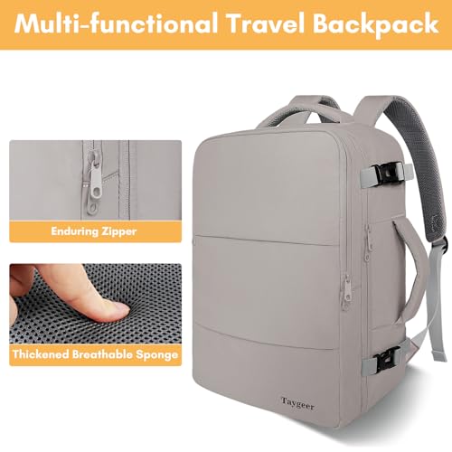 Laptop Backpack Purse for Women, Backpack for College Essentials with 15.6inch Laptop Compartment, Travel Backpack Airline Approved Carryon Work Bag for Nursing College Doctor Business Travel, Brown by Taygeer - Image 8
