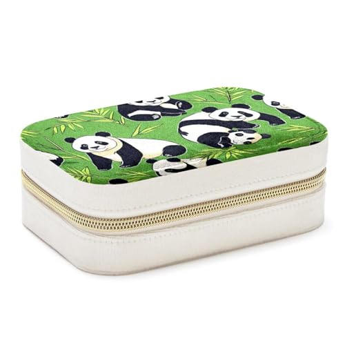 Boîte à bijoux panda vert grand format avec rangements bagues et colliers - 2