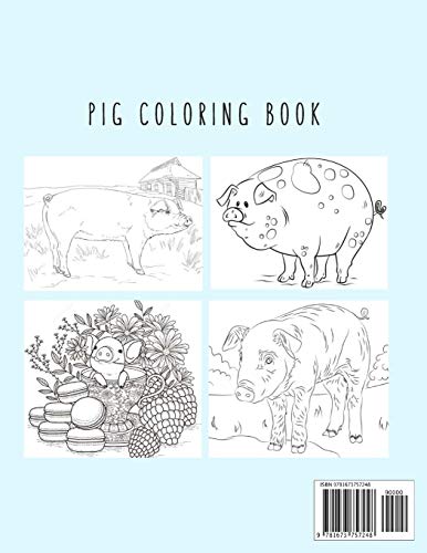 Pig Coloring Book: Pig Toy Gifts for Toddlers, Kids Ages 4-8 ,Girls 4-8, 8-12 or Adult Relaxation | Cute Easy and Relaxing Realistic Large Print Birthday Gifts image 4