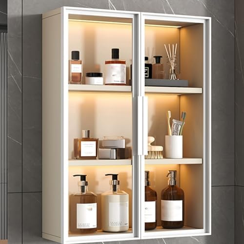 Versatile Wall-Mounted Storage Cabinet with Door for Bathroom, Kitchen & Living Room - Space-Saving Organizer for Bedroom & Above Toilet Solutions
