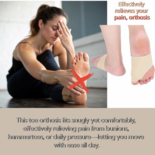 Geettcaifu 2 Pcs Bunion Relief Pads Sleeve, Elastic Gel Big Toe Bunion Pain Relief Hallux Valgus Corrector Cushions, Splint Orthopedic Corrector Socks for Women and Men - Nude