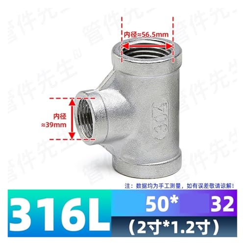 Accessoires de plomberie diamètre variable G2 G1-1/4 té inox - 3